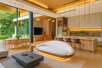 Maßgefertigtes Modernes Massivholz Modulares Luxuriöses Komfortables Umweltfreundliches Wohnzimmer-Sofa-Set für Wohnung und Heimbüro