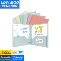 Porte-documents à deux poches avec languettes, classeurs en plastique avec poches et porte-cartes de visite, format Lettre, pour l'école, le bureau et les affaires