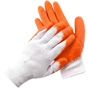 Shuoya barato 10G PVC recubierto rojo naranja verde plano colgante hilo seguridad trabajo guantes - Product Image 3