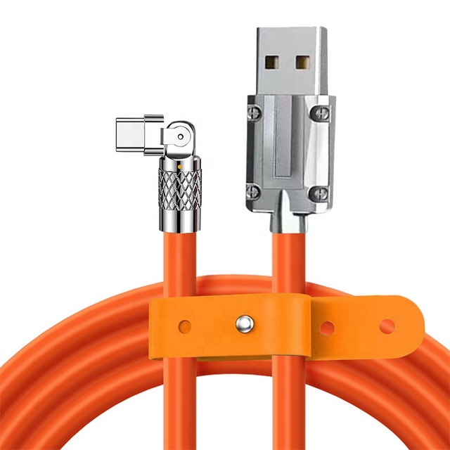 Yaika 1M 180 Rotating USB Type-C PD Cable 6A Super Fast Charging for 13/14 Pro Gaming Silicone Pure Copper Conductor