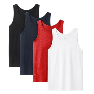 Men's Casual Sleeveless Shirt 100% Cotton Classic White Simple Design <b>Layering</b> Eco-Friendly Custom DTF Sports Training Tank <b>Tops</b> - Product Image 1