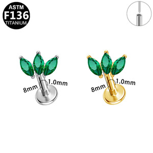 Titanium Cartilage Stud <b>Earrings</b> F136 Stainless Steel Prong Setting Crystal Ear Jewelry Unisex Party Fashion Piercing Jewelry - Product Image 5