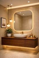 Meuble-lavabo de salle de bain Anewson de style transitionnel avec dessus en marbre et armoire de style Shaker pour la maison