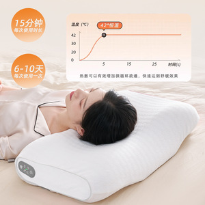 Multifunctional Massage Pillow With <b>Heat</b> Therapy For Neck And Shoulder Relief <b>Usb</b> Powered Memory Foam White Timing Control - Product Image 1