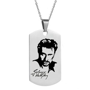 Collar personalizado con foto de personaje de Johnny Hallyday para hombre y mujer, joyería, colgante de cadena de acero inoxidable, bisutería para hombre y mujer - Product Image 6
