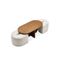 2025 tendance personnalisé mode design moderne meubles de maison table gigogne en bois table basse en bois massif ensemble avec chaise en tissu