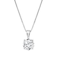 1/2-3.00 CT Diamant, 14k Or Blanc 4 Prong Set Round-cut Lab Grown Diamond Solitaire Stud Pendentif Collier Bijoux pour Femmes