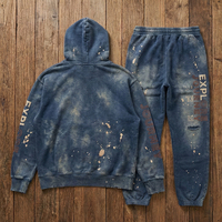 Ensemble de sweat-shirts à capuche surdimensionnés pour hommes, en coton 100 % de qualité supérieure, vintage, respirant, avec logo brodé