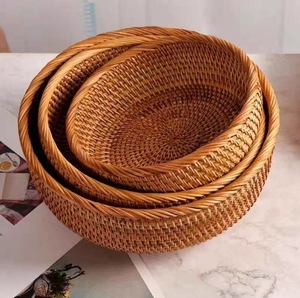 Cesto da Picnic in Rattan Vintage Eco-Friendly di Nuova Concezione con Manico per Stoccaggio Multiuso e Stoviglie in Cucina - Product Image 2