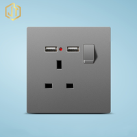 Chargeur mural double prise USB 13 ampères avec interrupteur pour prises et fiches britanniques