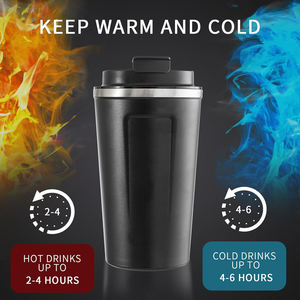Tasse à café isotherme portable personnalisée de 17 oz en acier inoxydable à double paroi, avec affichage numérique de la température LED - Product Image 4