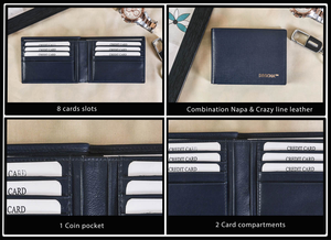 Luxury Genuine Leather <b>Wallet</b> for Men <b>RFID</b> Protected Bi Fold Design Card Holder Compact Pocket Organizer - Product Image 3