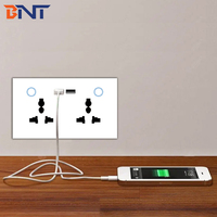 Panneau de prise murale tactile en verre trempé de contrôle wifi intelligent à la maison moderne pour panneau de commutateur de gang multifonction mural