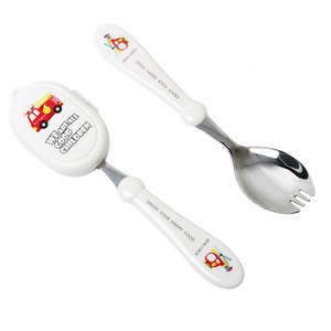 Tenedor para bebé Cuchara y BPA GRATIS Diseño personalizado e impresión <span class=keywords><strong>Cubiertos</strong></span> para niños - Product Image 2
