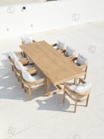 Mobilier moderne d'extérieur en bois de teck Offre Spéciale table et fauteuils en teck massif de style loisirs pour le jardin et la maison