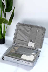 100% Pc Luxe Unisex Zakenreis Grote Capaciteit Waterdichte Aluminium Trolley Spinner Wielen Eenvoudige Modieuze Kofferset - Product Image 6