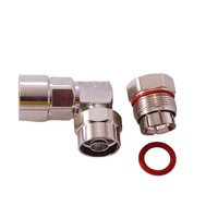 Conector coaxial RF de ángulo recto macho de 1/2 \ "N, cable de antena de alimentador de espuma de impedancia de 50ohm con abrazadera de Cable Coaxial tipo de fábrica