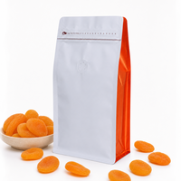 Sachet Doypack scellé sur 8 côtés pour kakis séchés, fraises lyophilisées et fruits secs, avec fermeture éclair et valve