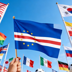 Banderas de Mano de <span class=keywords><strong>Cabo</strong></span> <span class=keywords><strong>Verde</strong></span> al por Mayor 2026, Bandera de Mano de Nueve Países de África, Decoración para el Día Nacional, Poliéster - Product Image 6