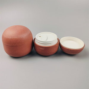 ODM 2025 personalizado respetuoso con el medio ambiente 30g 50g 100g cuenco forma de huevo tarro de crema cosmética contenedor de tarro de fibra de aserrín biodegradable con cuchara - Product Image 1