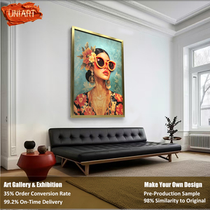 UNIART Poster LED Moderno su Tela Nera, Arte Murale Illuminata, Stampa UV su Porcellana Cristallina, Decorazione d'Interni - Product Image 6