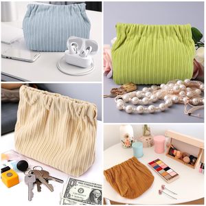 Accessoires cosmétiques portables petit organisateur Popper en velours côtelé sac de rangement <span class=keywords><strong>élastique</strong></span> pochettes de maquillage pour sac à main - Product Image 2