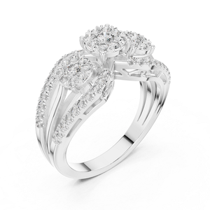 Anillo de Diamantes Plateado, Joyería Elegante y Brillante para Mujer, Perfecto para Regalo de Boda, Compromiso, Aniversario y Uso Diario - Product Image 2