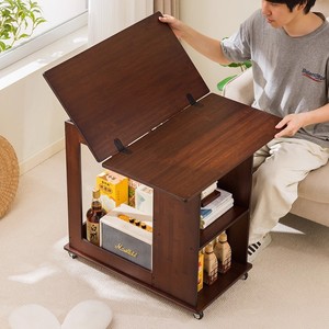 Movable coffee <b>table</b>, small apartment folding sofa side <b>table</b>, living room dining <b>table</b>, dual-purpose side cabinet, trolley, - Product Image 1