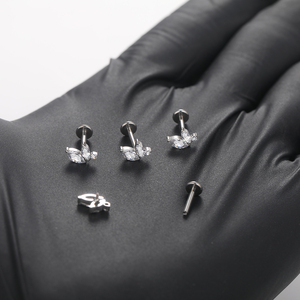 ASM F136, титановая циркониевая серьга для пирсинга - Product Image 5