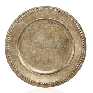 Placa decorativa para cargador, platos, placas de forma redonda, mesa de comedor de hierro y Metal con acabado de bronce antiguo - Product Image 6