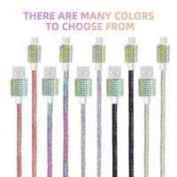 2024 plus récent diamant cristal Design type-c câble de charge rapide Tipo C Datenkabel strass iphone chargeur câble de données