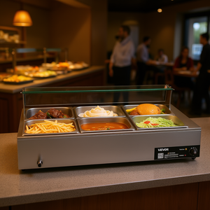 Chauffe-Plats Commercial Vevor 6 Bacs de Taille 1/2, Bain-Marie Électrique pour Buffet, Équipement de Restauration - Product Image 2