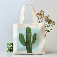 Sac de shopping en toile de coton cactus HUIMEI, imprimé sur mesure, réutilisable, respectueux de l'environnement