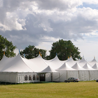 Tente de réception moderne en PVC blanc avec structure en aluminium imperméable, pour événements, mariages, fêtes, capacité 100 personnes