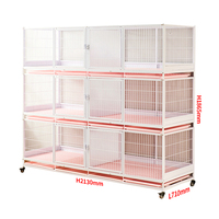 Cage d'élevage de chat en plastique renforcé et en fer Petite cage d'élevage de chat Pigeon lapin d'intérieur avec fermeture à bouton pour chiens