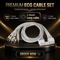Câble EKG compatible avec Mortara ELI 280, AM12, 10 fils, connecteurs banane 4,0 mm, câbles de connexion IEC pour usage patient, fourni par l'usine