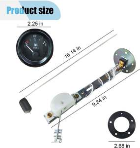 SX-TECH 2インチ/52mm ユニバーサル燃料レベルゲージキット 12V ボート/SUV 燃料センサー E-1/2-F ポインターメーター 水位センサー 中国製 - Product Image 2