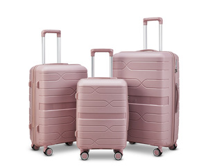 3 Piece PP Hard Shell Luggage Set With TSA Lock Expandable 360° Spinner Wheels Suitcase Hardcase Rolling Travel Luggage