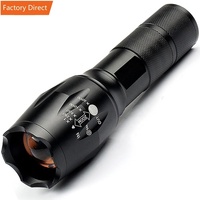 Linterna Táctica Portátil de Aluminio con Zoom LED T6 XML de 3W, 100000 Lúmenes, Impermeable, para Camping, Alcance de Haz de 100 Metros, 18 Horas de Duración