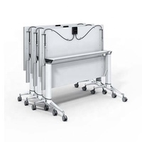 LEADCOM LS-414A Mobilier de bureau commercial, table pliante moderne en aluminium pour salle de formation et de réunion, avec plateau rabattable