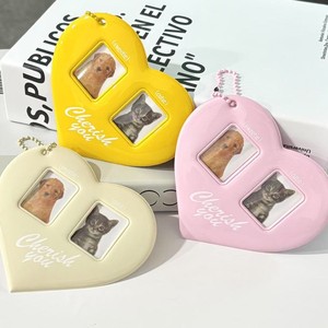 Tùy chỉnh hình trái tim PVC ảnh chủ tùy chỉnh PVC chủ thẻ <span class=keywords><strong>Keychain</strong></span> cho 1inch photocard chủ - Product Image 3