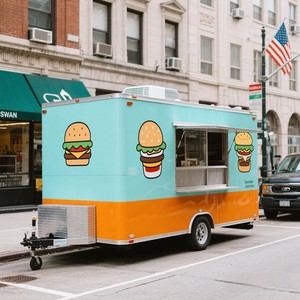 ZZREALLY ZR-Food Trailer <b>Towable</b> Food Trailer with Aluminum and Fiberglass Construction for Outdoor Food Vending - Product Image 1