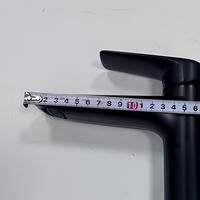 Keran Wastafel Kamar Mandi Modern Warna Hitam Doff, Tuas Tunggal, Bahan Tembaga, Pemasangan di Atas Meja, Mini Tap, Mixer Air Panas/Dingin, Aerator, Sensor Sentuh
