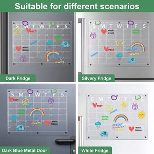 2 Pcs Tái Sử Dụng Rõ Ràng Từ Acrylic Khô Xóa Hội Đồng Quản Trị Cho Tủ Lạnh Bảng Trắng 6 Đánh Dấu Tẩy Từ Lịch Cho Tủ Lạnh - Product Image 4