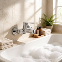 Robinet de douche mural à poignée unique au design moderne en alliage de zinc avec cartouche céramique polie, idéal pour les hôtels et appartements