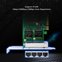 Tarjeta de Red Intel I350AM4 con Tecnología de Aceleración Antiinterferencias, Cada Puerto Independiente, Compatible con MAC y Sistema ROS, Arranque desde la Tarjeta de Red