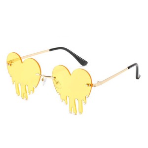 Gafas de Sol con Forma de Corazón Derretido para Mujer, Lentes sin Montura de Metal, Ideales para Fiestas y Festivales - Product Image 2