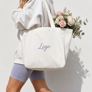 Custom Logo Eco Friendly Recycled Cotton Canvas <b>Tote</b> <b>Bag</b> Large Shoulder Reusable Sublimation Printed Letter for Shopping Beach - Product Image 2