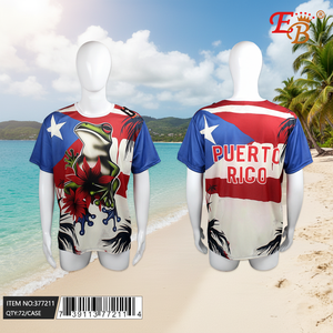 Magliette stampate PUERTO RICO 72 pz/cartone serigrafia traspirante disponibile in 180g 200g 260g pesi tessuto - Product Image 3