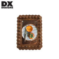 Bingkai Foto Kayu Ukiran Tangan DX Designs dengan Manik-Manik, Ukuran 4x6 5x7 8x10 Inci, Tepi Bergelombang, Bingkai Gambar Kayu untuk Dinding, Meja, Dekorasi Rumah